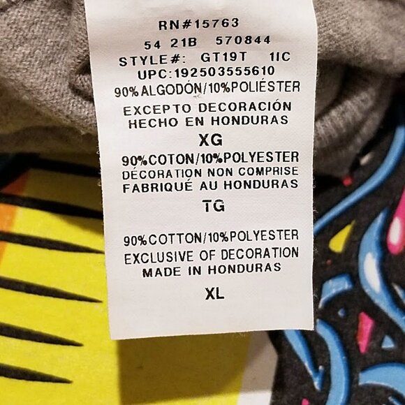 Vintage Champion Big C Logo T Shirt XL Trippy Abstract Psychedelic Graffiti Tee - Picture 7 of 9